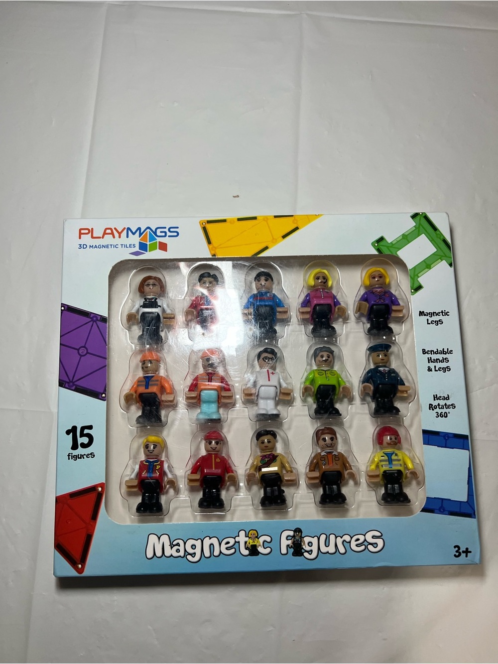 Playmags Magnetic Figures-Community Figures Set - 15 Pieces Play Magnetic Tiles